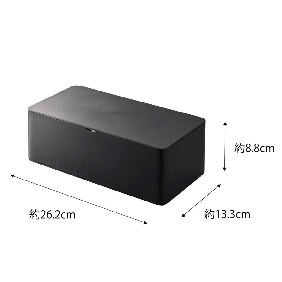 ティッシュケース 山崎実業 正規品 TOWER タワー 蓋付きティッシュケース レギュラーサイズ ティッシュカバー ティッシュケース ブラック | tower | 09