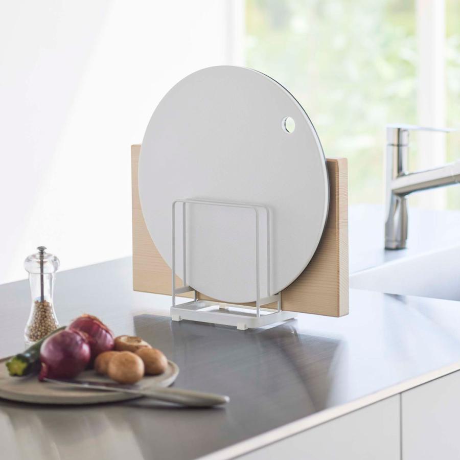 まな板スタンド 山崎実業 正規品 TOWER タワー 丸いまな板が置ける まな板スタンド まな板立て まな板収納  ホワイト | tower