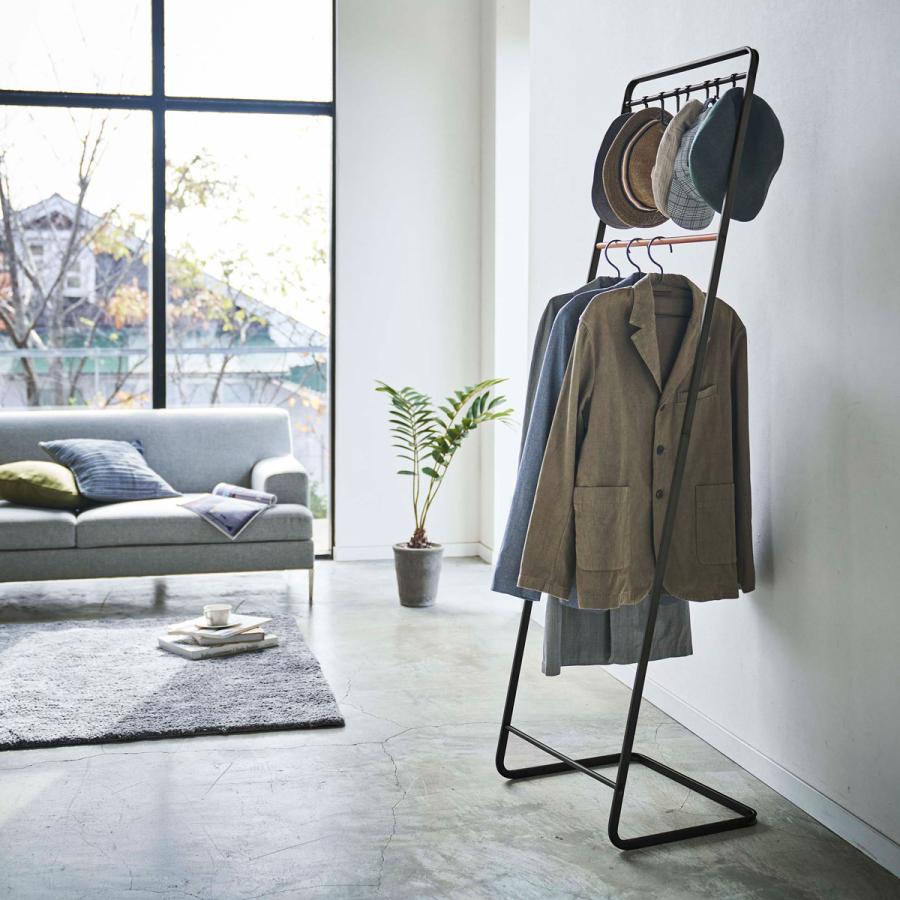 コートハンガー 山崎実業 正規品 TOWER タワー 帽子収納フック付き コートハンガー コートフック コート掛け  ブラック | tower