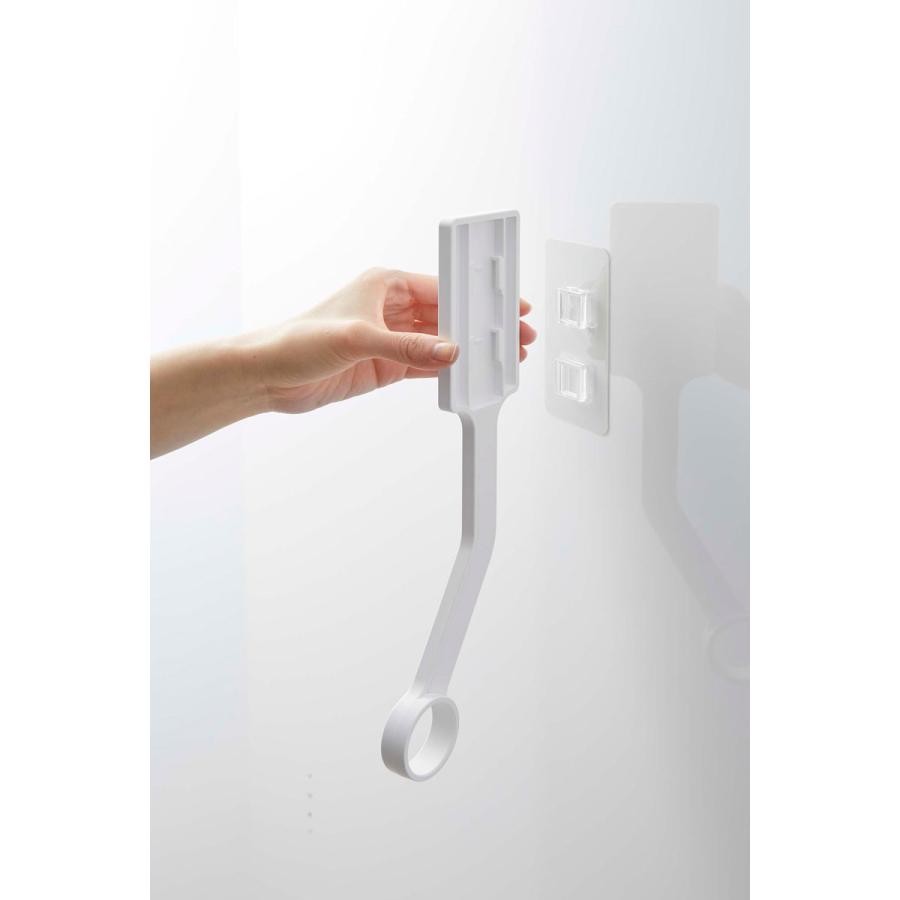 物干し竿ホルダー 山崎実業 正規品 TOWER タワー フィルムフックエアコン室内物干しポールホルダー 室内物干し 室内干し  ホワイト | tower | 09