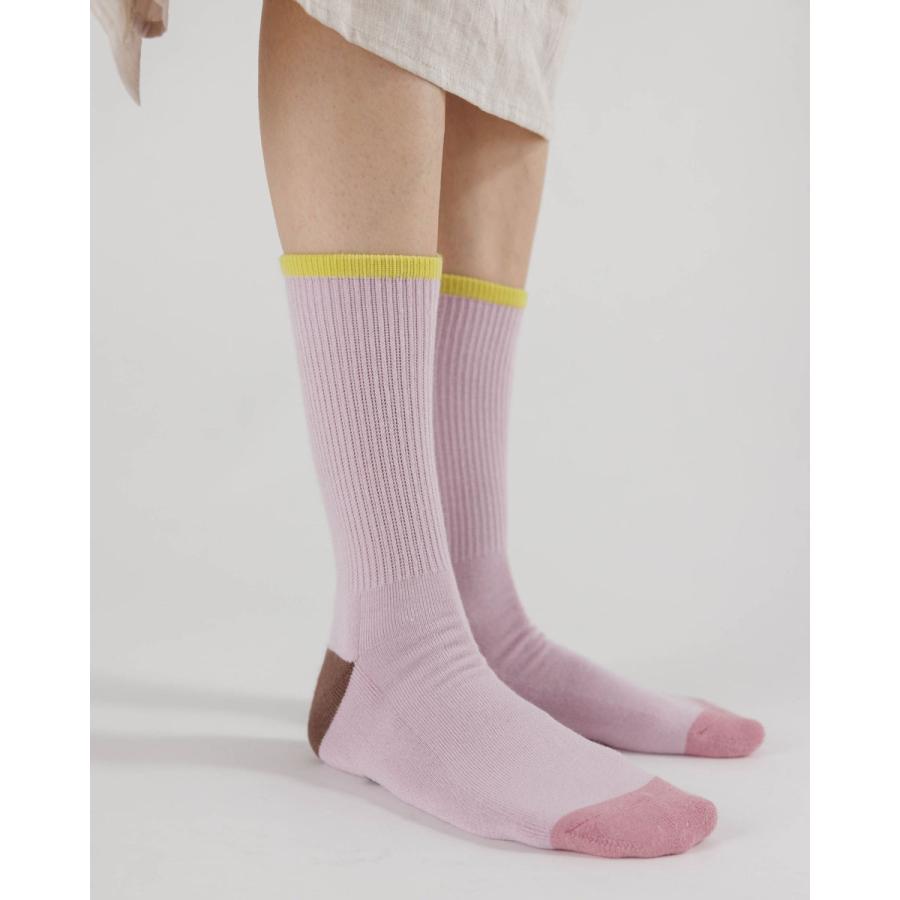 2023SS新作 靴下 バグー BAGGU 正規品 バグゥ RIBBED SOCK リブソックス くつ下  ブロッサムミックス｜back｜02