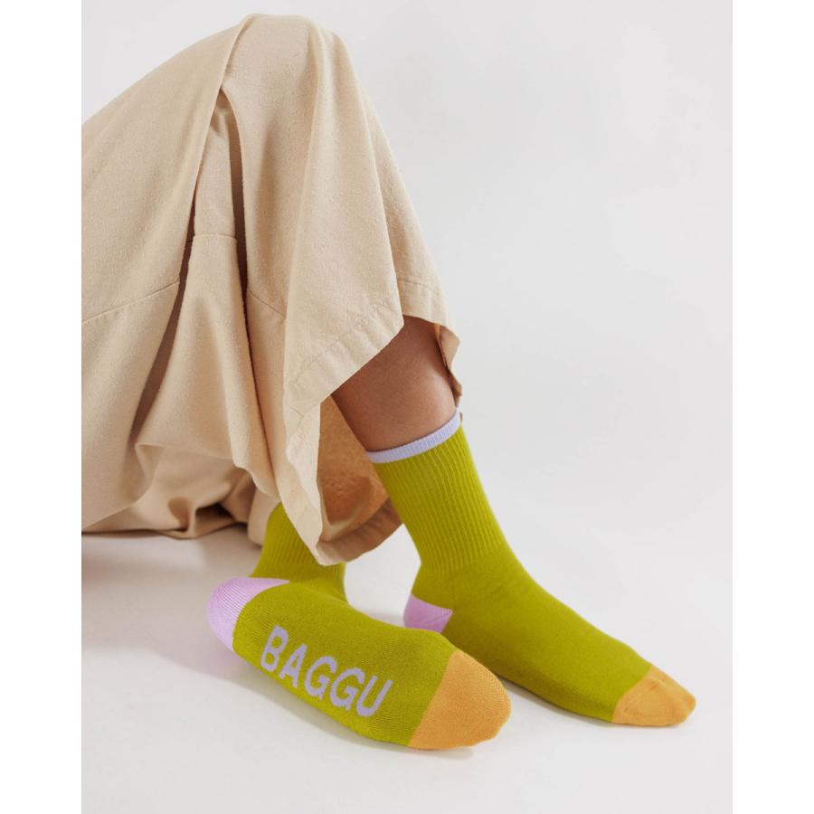 2023SS新作 靴下 バグー BAGGU 正規品 バグゥ RIBBED SOCK リブソックス くつ下  シトロンミックス | BAGGU | 02