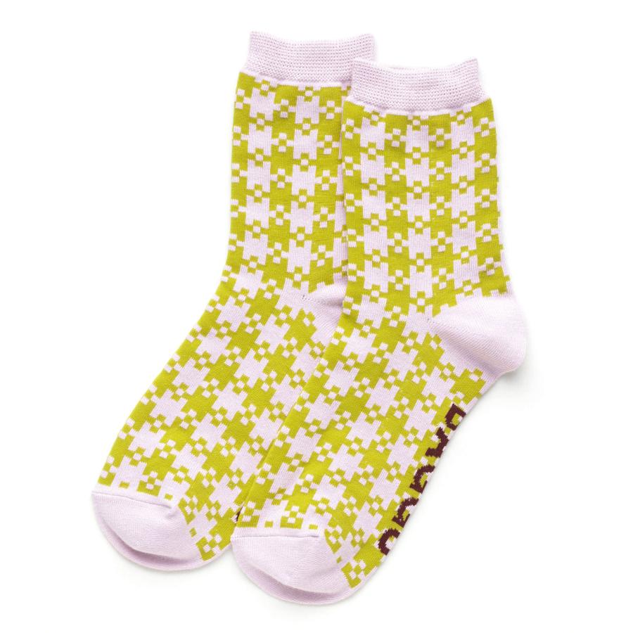 2023SS新作 靴下 バグー BAGGU 正規品 バグゥ CREW SOCK クルーソックス くつ下  ピスタチオギンガム | BAGGU