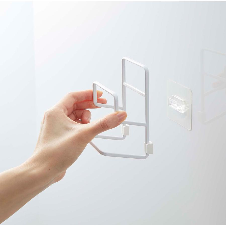 スポンジラック 山崎実業 正規品 TOWER タワー フィルムフックスポンジホルダー ダブル キッチンスポンジ収納  ホワイト | tower | 07