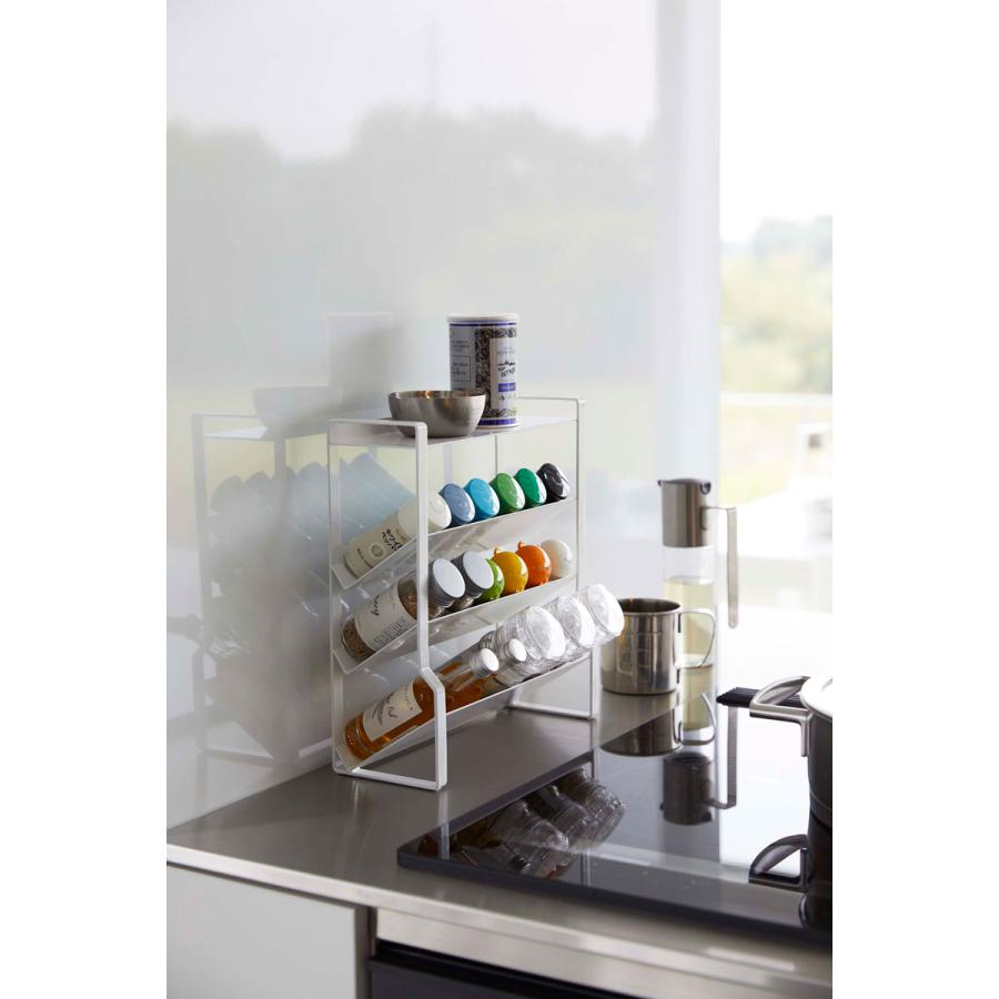 調味料ラック 山崎実業 正規品 TOWER タワー スリムスパイスラック4段 スパイスラック  ホワイト | tower | 03