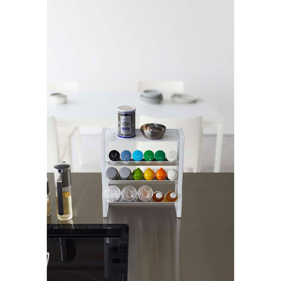 調味料ラック 山崎実業 正規品 TOWER タワー スリムスパイスラック4段 スパイスラック  ホワイト | tower | 04