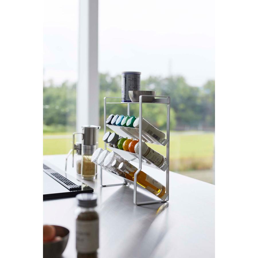調味料ラック 山崎実業 正規品 TOWER タワー スリムスパイスラック4段 スパイスラック  ホワイト | tower | 05