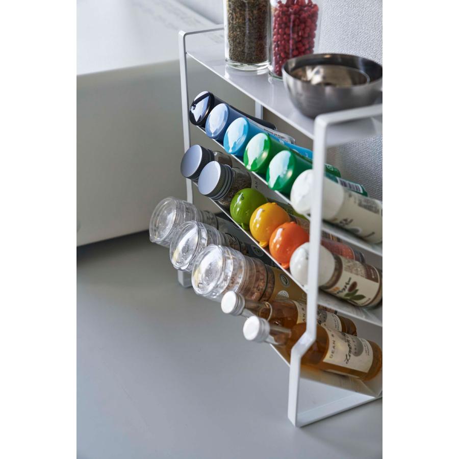 調味料ラック 山崎実業 正規品 TOWER タワー スリムスパイスラック4段 スパイスラック  ホワイト | tower | 07