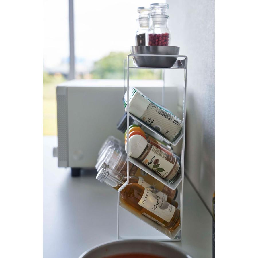 調味料ラック 山崎実業 正規品 TOWER タワー スリムスパイスラック4段 スパイスラック  ホワイト | tower | 08