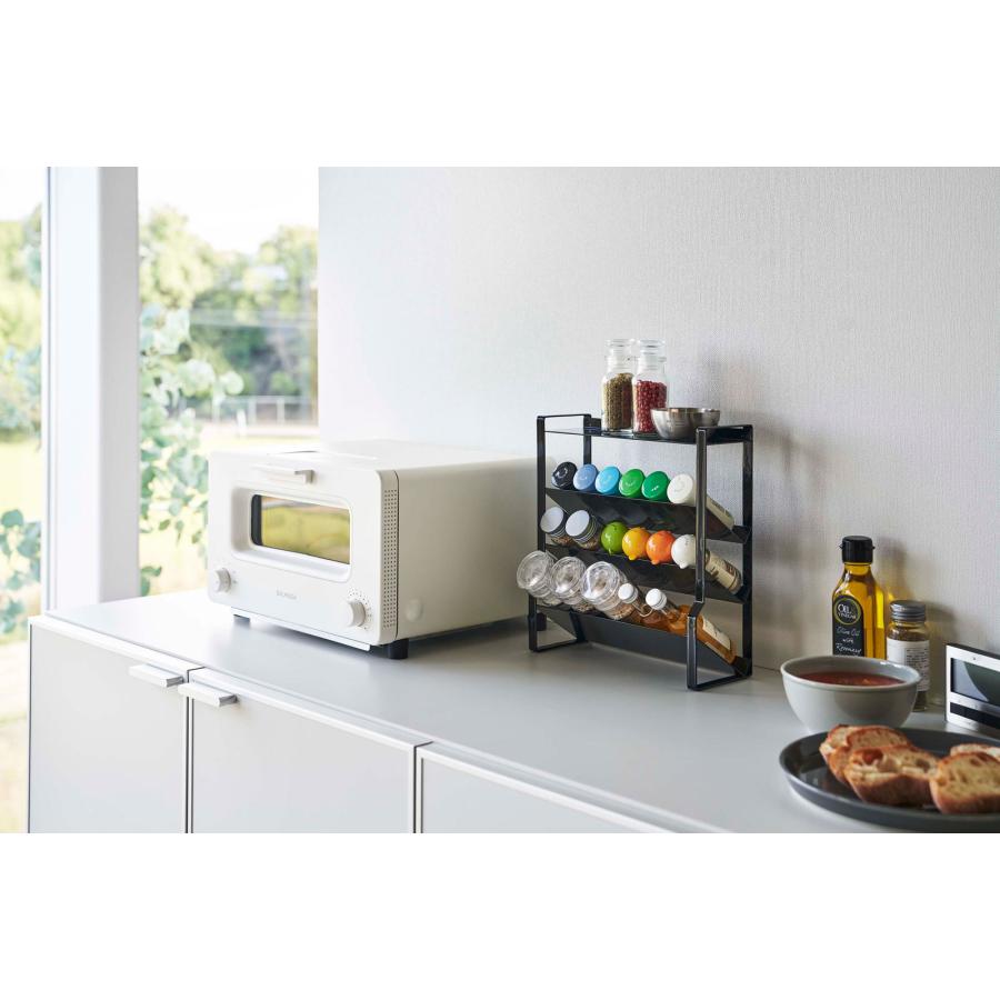 調味料ラック 山崎実業 正規品 TOWER タワー スリムスパイスラック4段 スパイスラック  ブラック | tower | 02