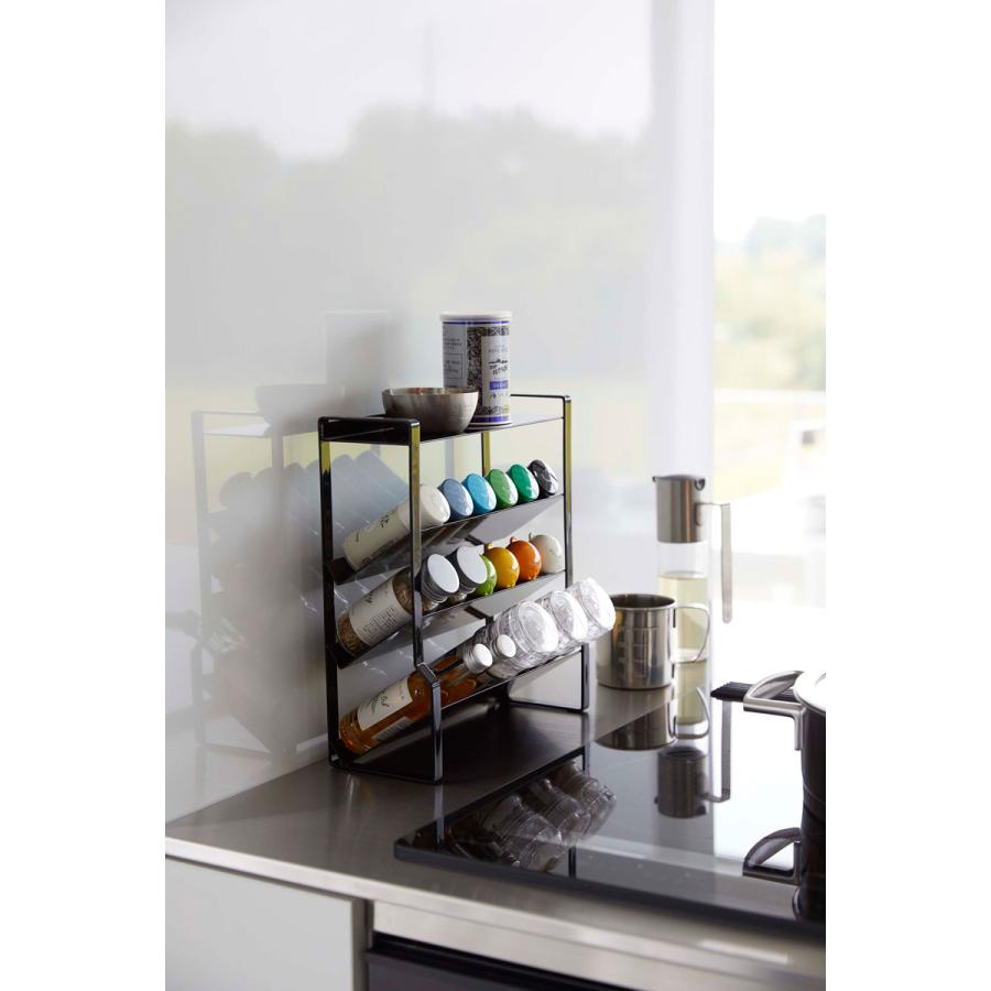 調味料ラック 山崎実業 正規品 TOWER タワー スリムスパイスラック4段 スパイスラック  ブラック | tower | 03