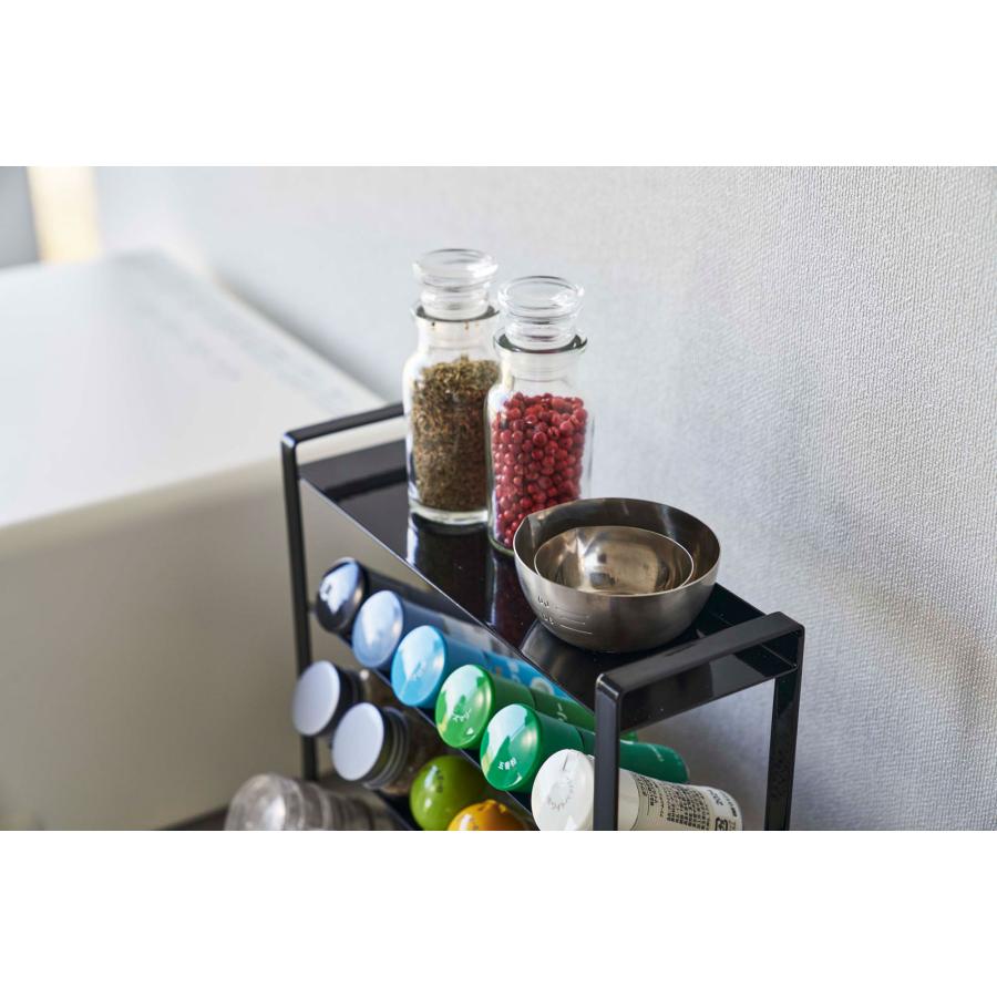 調味料ラック 山崎実業 正規品 TOWER タワー スリムスパイスラック4段 スパイスラック  ブラック | tower | 08