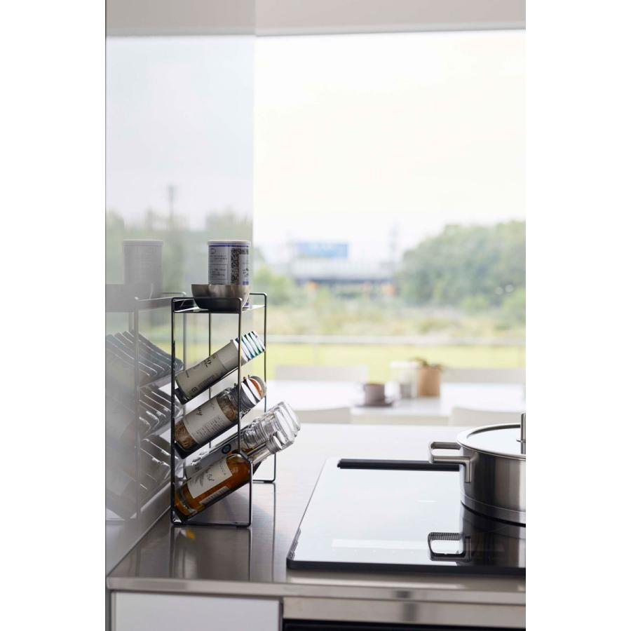 調味料ラック 山崎実業 正規品 TOWER タワー スリムスパイスラック4段 スパイスラック  ブラック | tower | 09