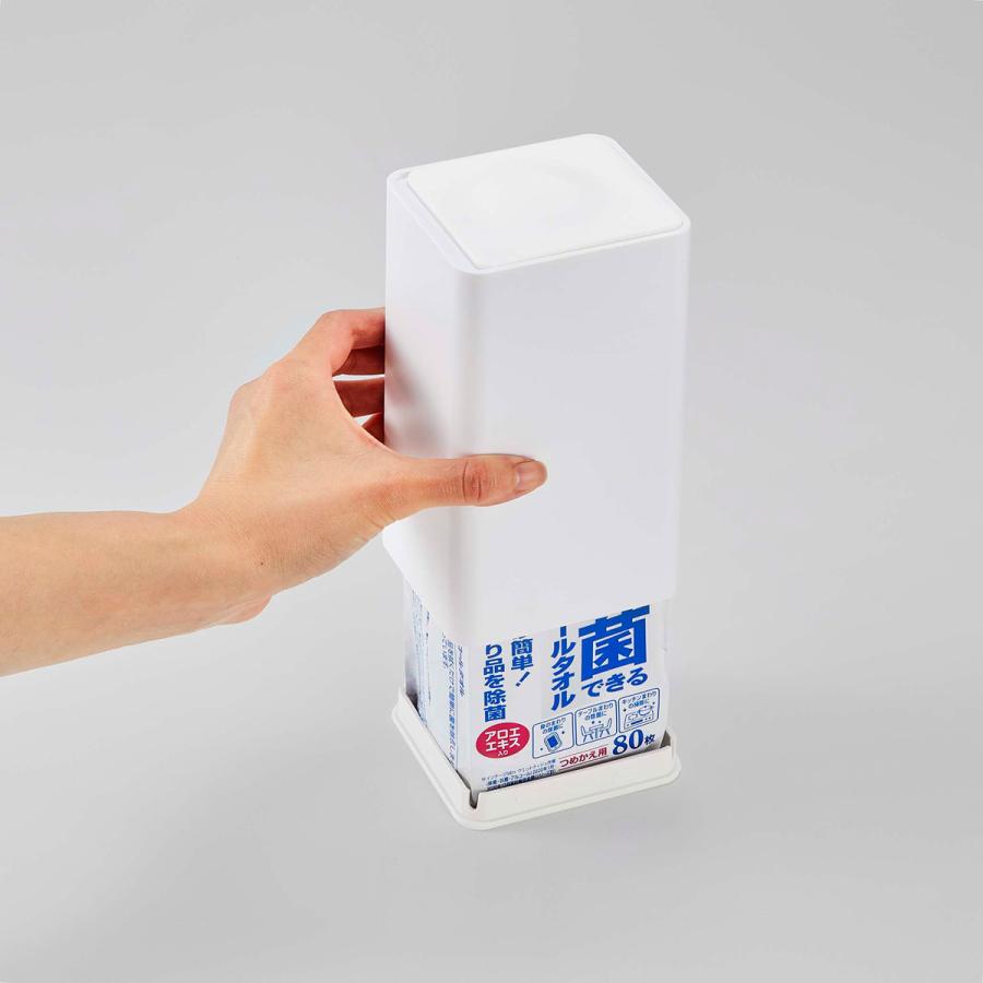 ウェットティッシュケース 山崎実業 正規品 TOWER タワー ロール型ウェットティッシュケース ウエットシートケース ロールウェットティッシュケース ホワイト | tower | 07