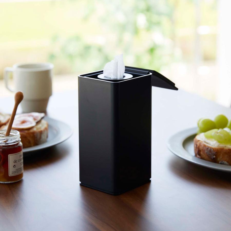ウェットティッシュケース 山崎実業 正規品 TOWER タワー ロール型ウェットティッシュケース ウエットシートケース ロールウェットティッシュケース ブラック | tower