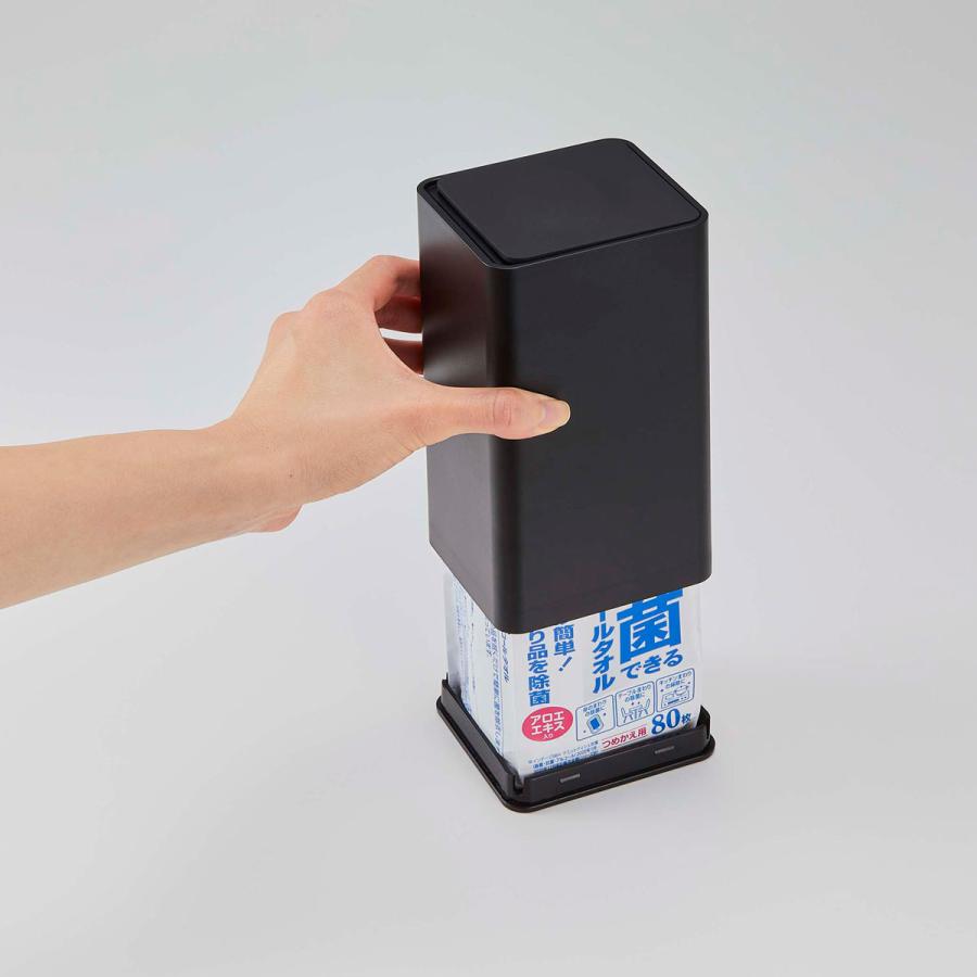 ウェットティッシュケース 山崎実業 正規品 TOWER タワー ロール型ウェットティッシュケース ウエットシートケース ロールウェットティッシュケース ブラック | tower | 07