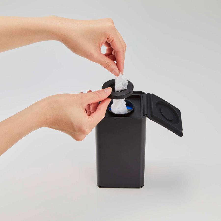 ウェットティッシュケース 山崎実業 正規品 TOWER タワー ロール型ウェットティッシュケース ウエットシートケース ロールウェットティッシュケース ブラック | tower | 08