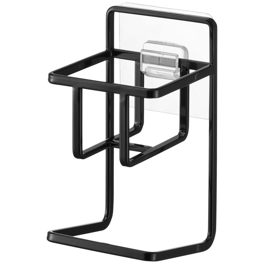 スポンジラック 山崎実業 正規品 TOWER タワー フィルムフックスポンジ＆ボトルホルダー キッチンスポンジ収納  ブラック | tower | 01