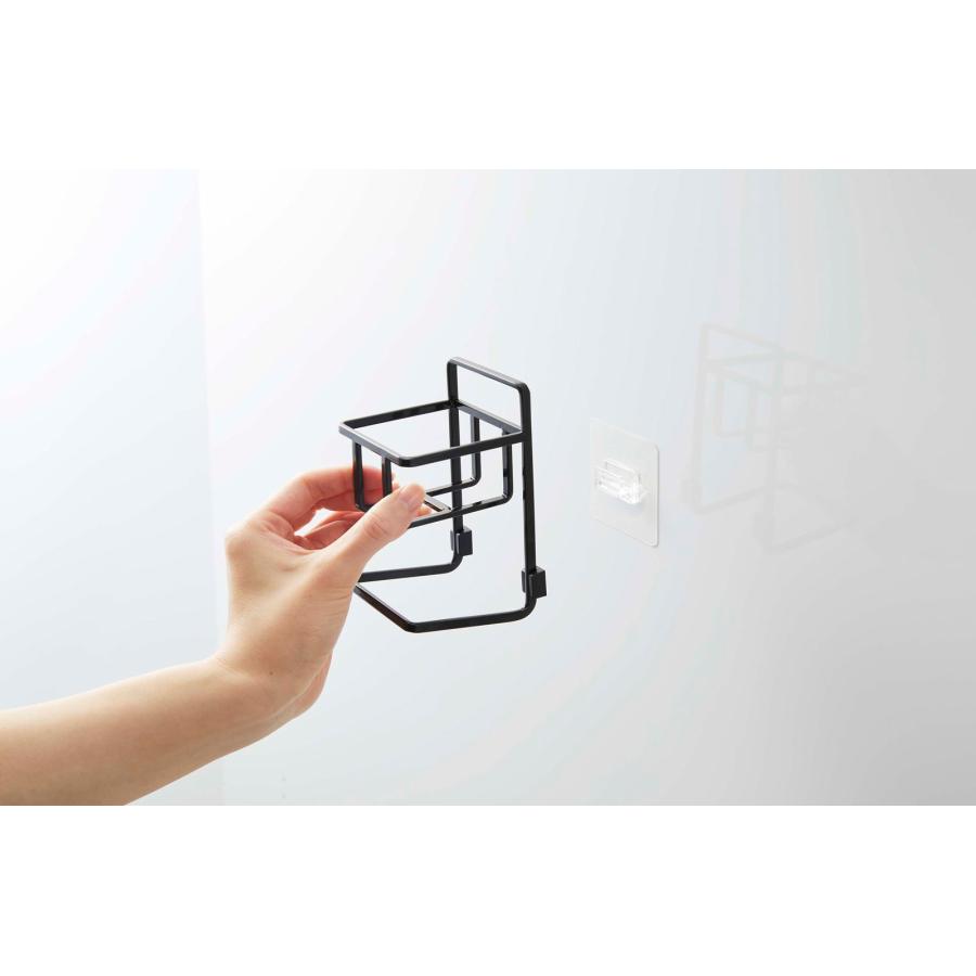 スポンジラック 山崎実業 正規品 TOWER タワー フィルムフックスポンジ＆ボトルホルダー キッチンスポンジ収納  ブラック | tower | 09