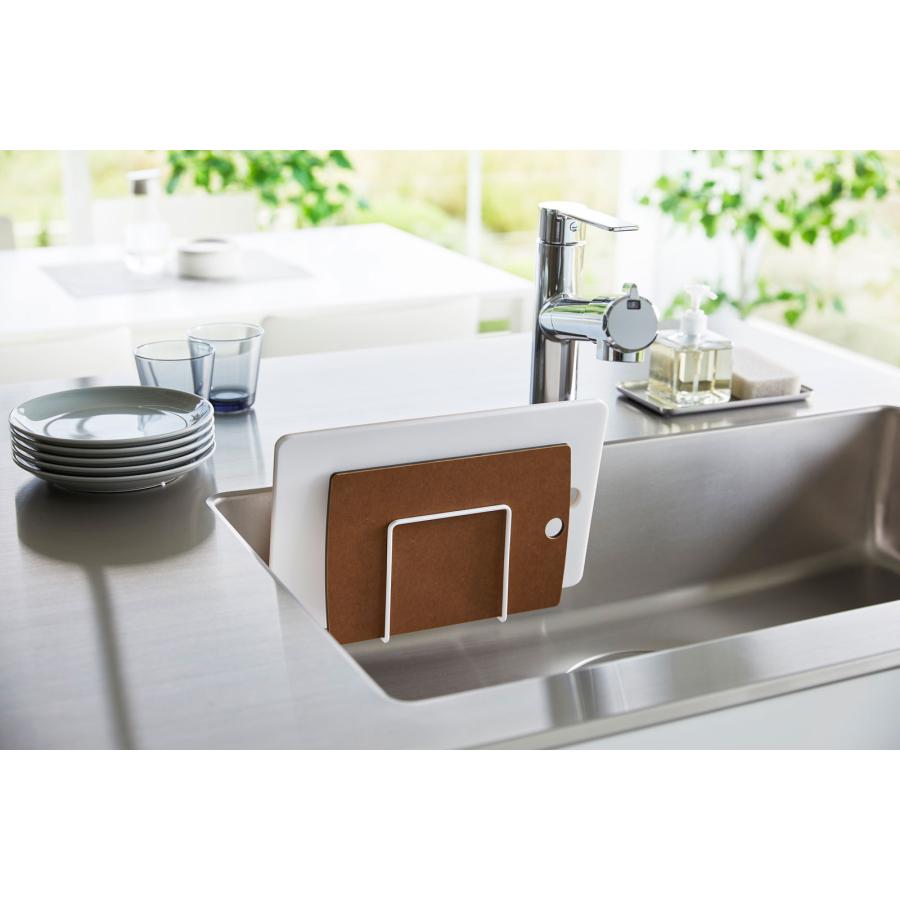 まな板スタンド 山崎実業 正規品 TOWER タワー フィルムフックまな板ホルダー まな板立て まな板収納  ホワイト | tower | 08