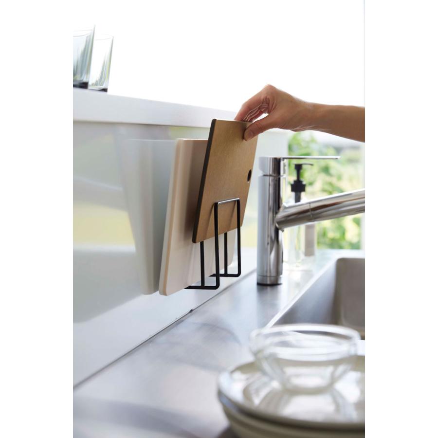 まな板スタンド 山崎実業 正規品 TOWER タワー フィルムフックまな板ホルダー まな板立て まな板収納  ブラック | tower | 05