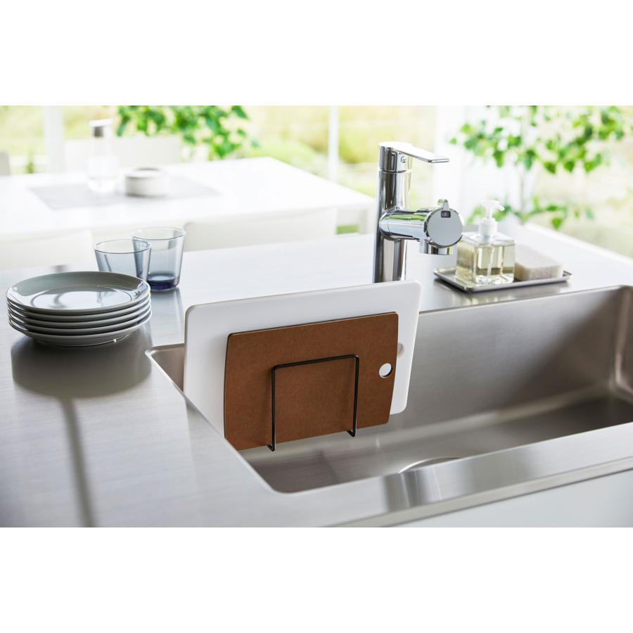 まな板スタンド 山崎実業 正規品 TOWER タワー フィルムフックまな板ホルダー まな板立て まな板収納  ブラック | tower | 08