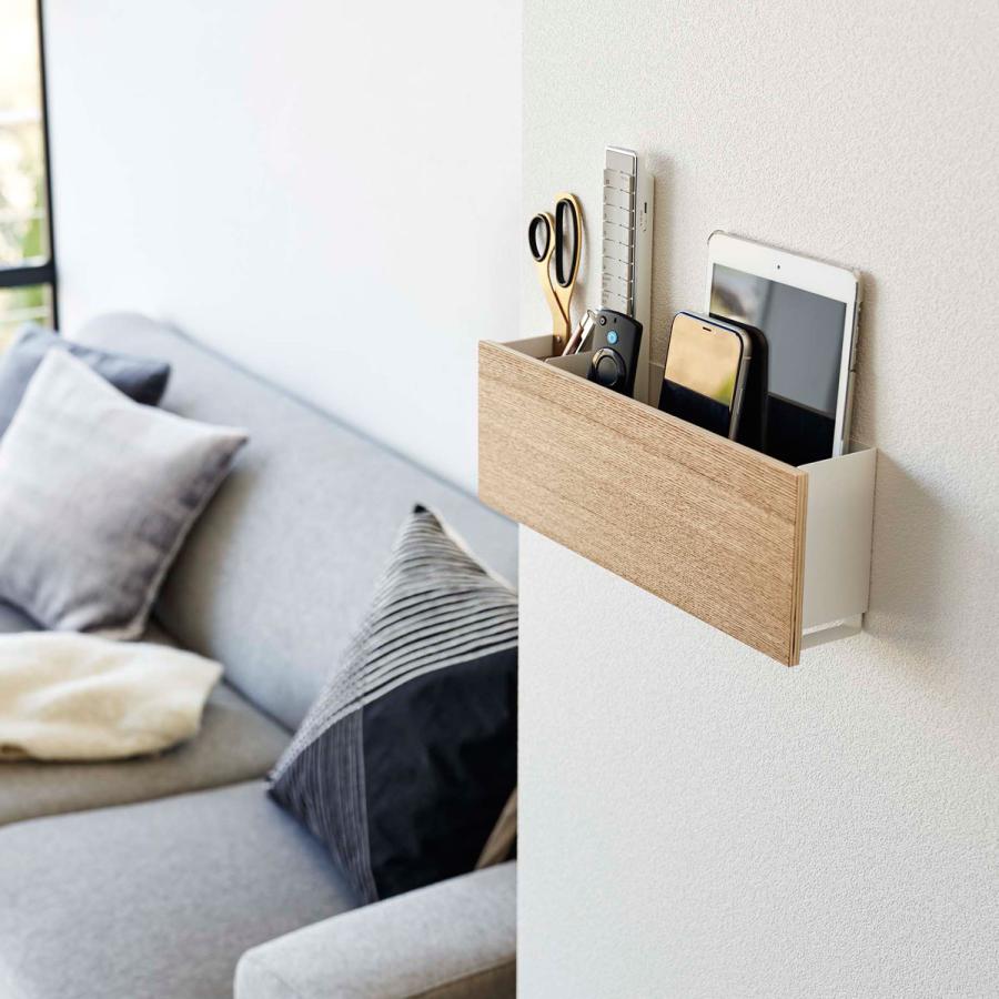 リモコンスタンド 山崎実業 正規品 RIN リン 石こうボード壁対応 タブレット＆リモコンホルダー リモコンラック リモコン収納  ナチュラル | 