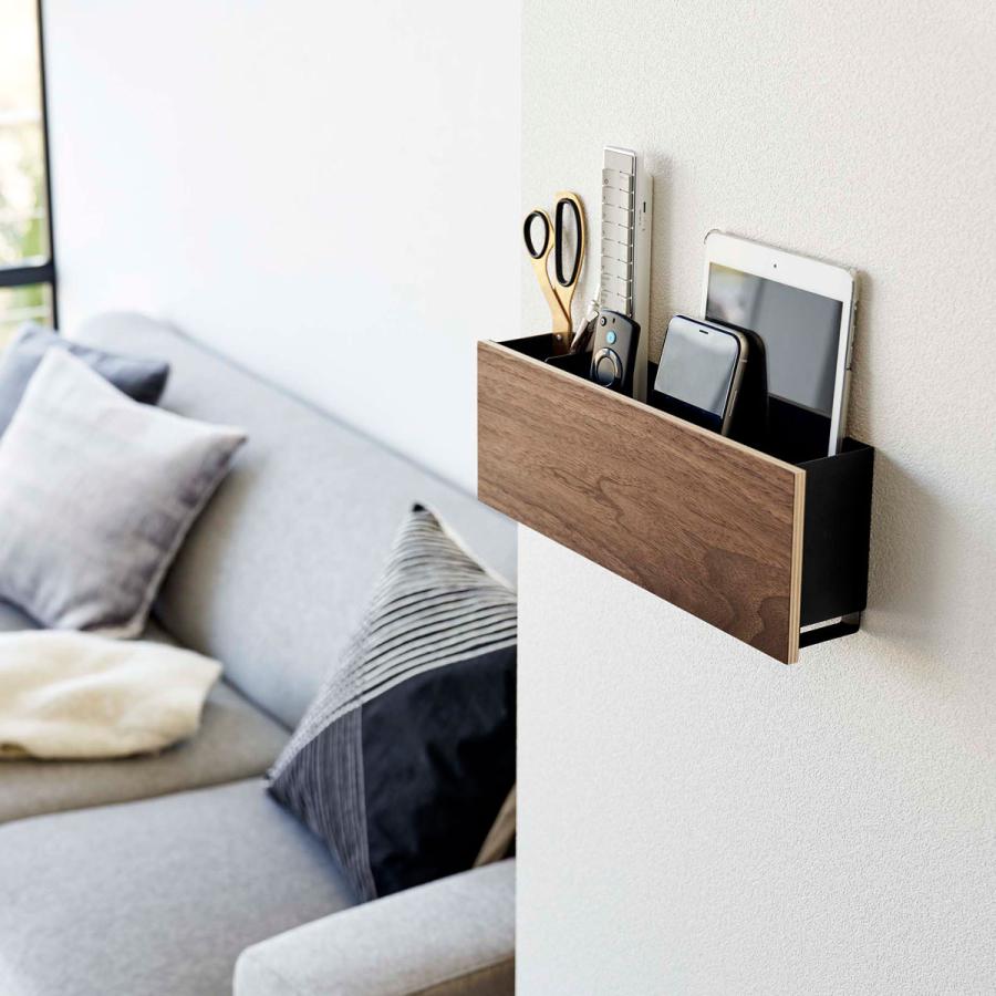 リモコンスタンド 山崎実業 正規品 RIN リン 石こうボード壁対応 タブレット＆リモコンホルダー リモコンラック リモコン収納  ブラウン | 