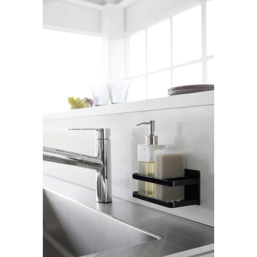 スポンジラック 山崎実業 正規品 tower タワー マグネットスポンジ＆ボトルラック キッチンスポンジ収納  ブラック | tower | 02