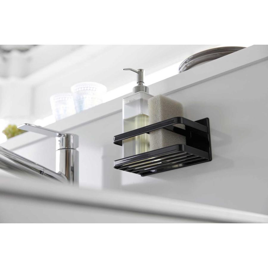 スポンジラック 山崎実業 正規品 tower タワー マグネットスポンジ＆ボトルラック キッチンスポンジ収納  ブラック | tower | 04