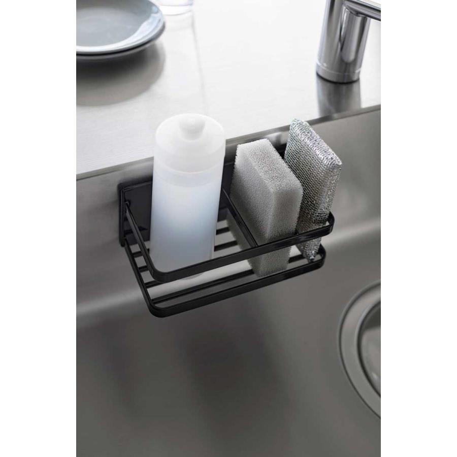 スポンジラック 山崎実業 正規品 tower タワー マグネットスポンジ＆ボトルラック キッチンスポンジ収納  ブラック | tower | 05