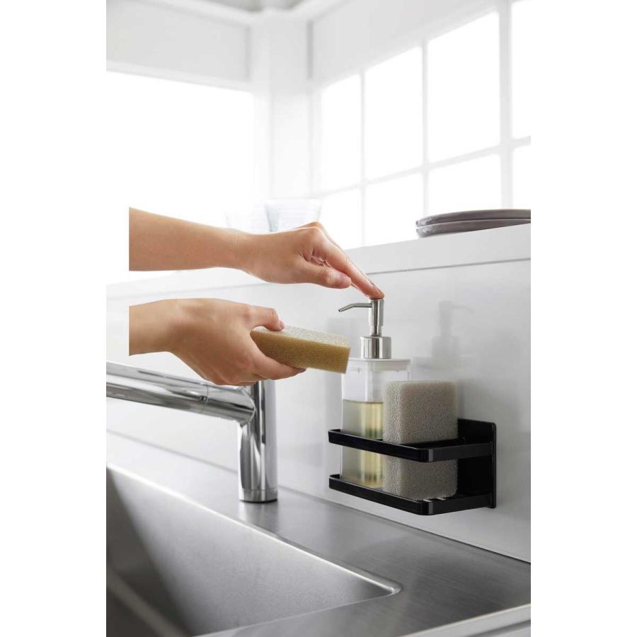 スポンジラック 山崎実業 正規品 tower タワー マグネットスポンジ＆ボトルラック キッチンスポンジ収納  ブラック | tower | 06