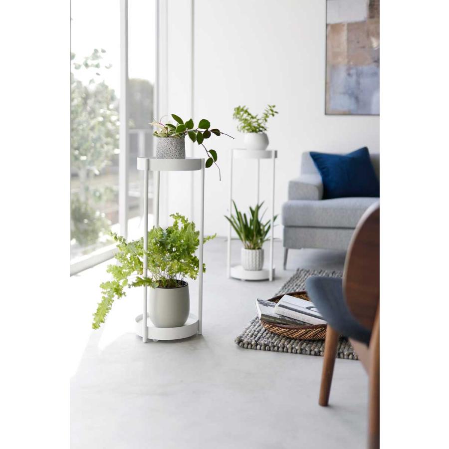 プランタースタンド 山崎実業 正規品 tower タワー キャスター付きプランタースタンド 2段 フラワースタンド ガーデンラック  ホワイト | tower | 02