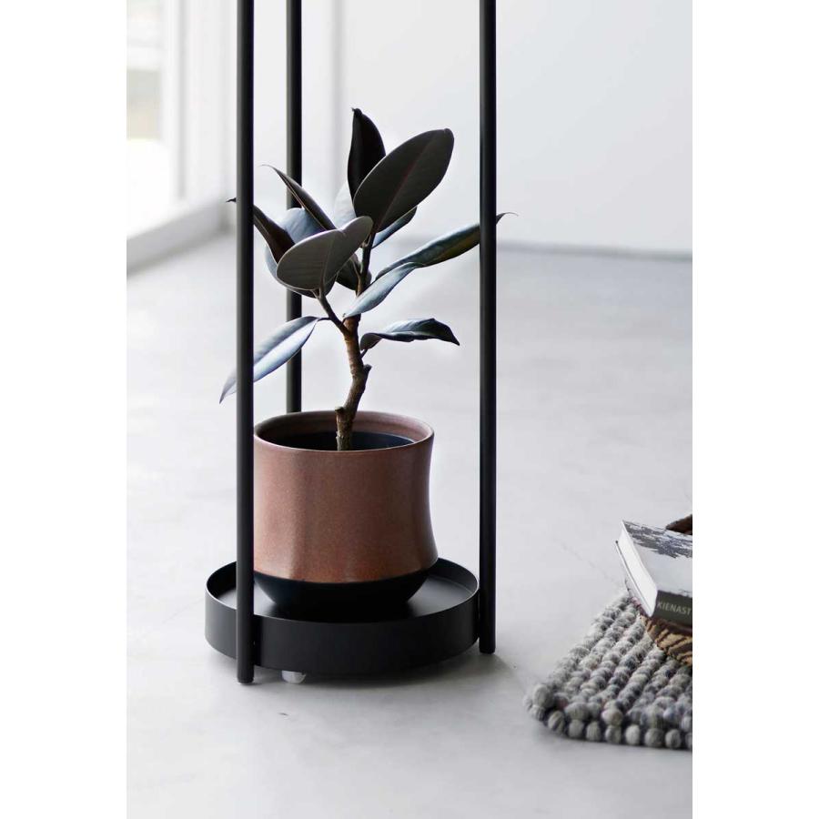 プランタースタンド 山崎実業 正規品 tower タワー キャスター付きプランタースタンド 2段 フラワースタンド ガーデンラック  ブラック | tower | 07