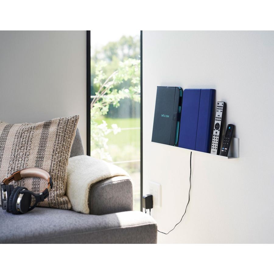 壁面収納 山崎実業 正規品 tower タワー 石こうボード壁対応タブレット＆ブック棚 飾り棚 ディスプレイ棚  ホワイト | tower | 03