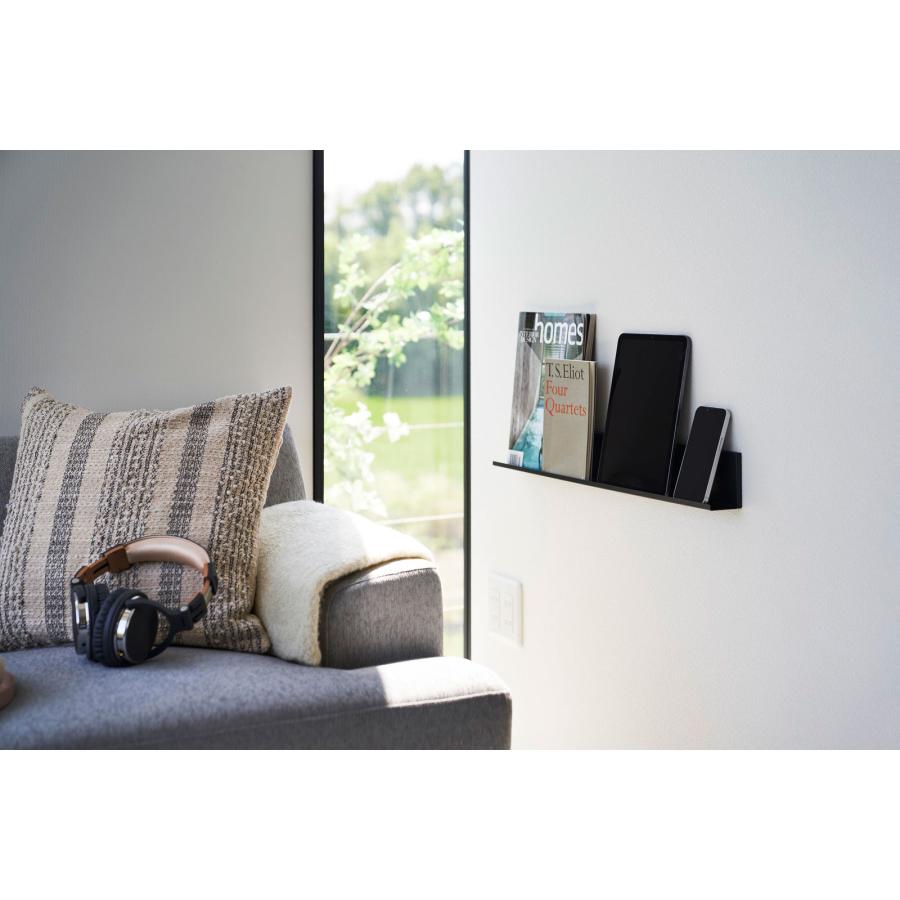 壁面収納 山崎実業 正規品 tower タワー 石こうボード壁対応タブレット＆ブック棚 飾り棚 ディスプレイ棚  ブラック | tower | 02