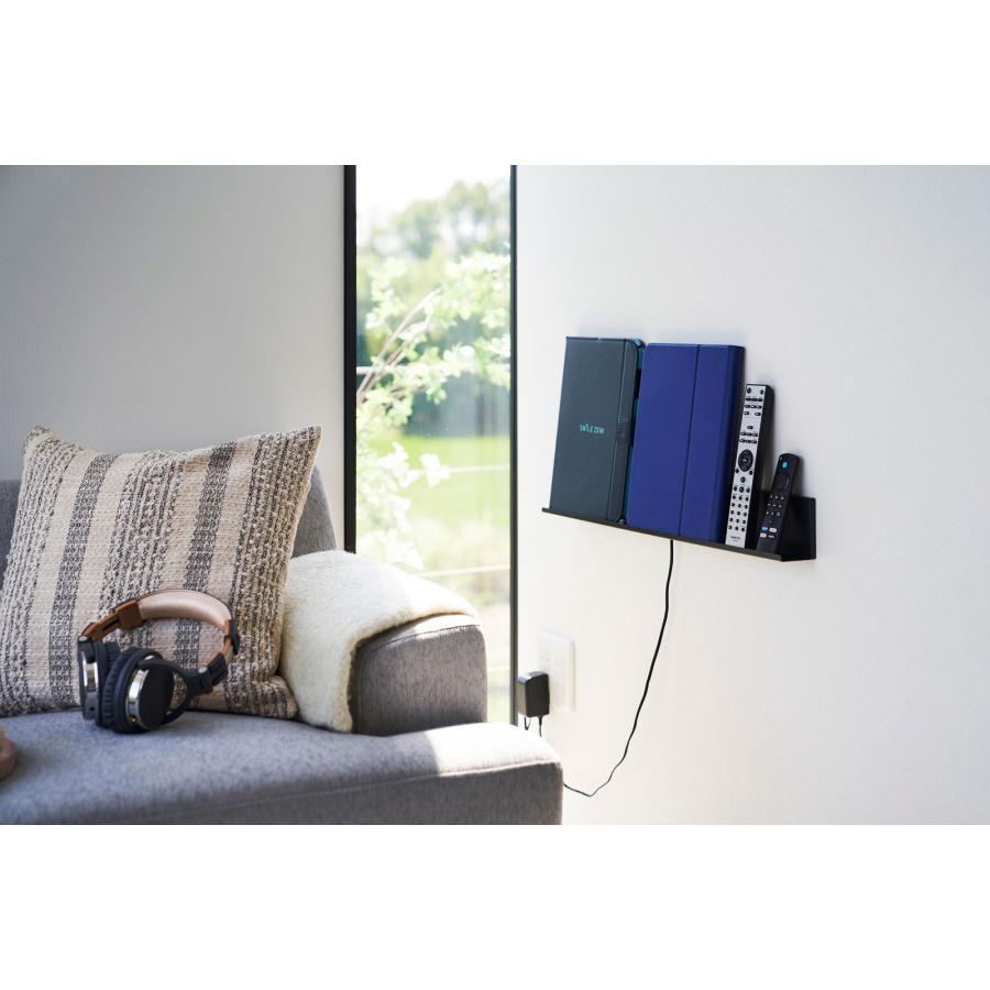 壁面収納 山崎実業 正規品 tower タワー 石こうボード壁対応タブレット＆ブック棚 飾り棚 ディスプレイ棚  ブラック | tower | 03