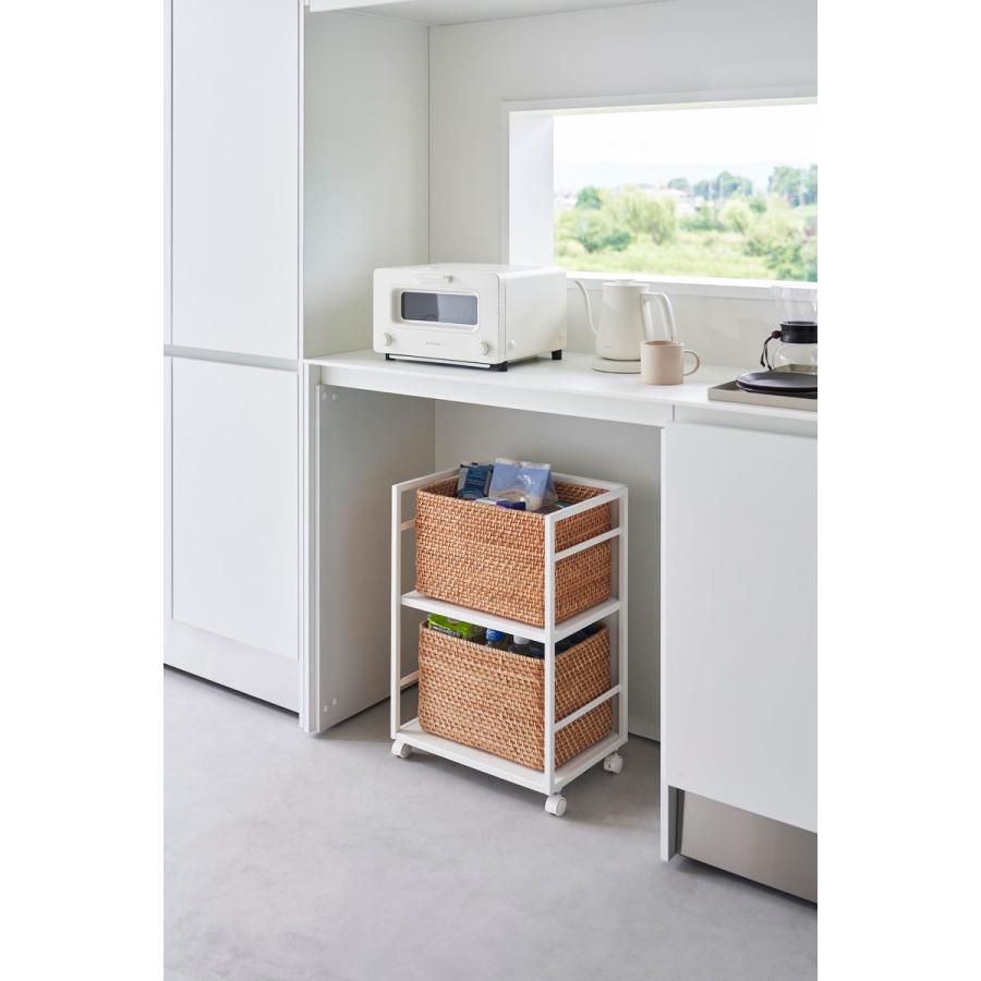 キャスター付きワゴン 山崎実業 正規品 tower タワー 目隠しワゴン キッチンワゴン  ホワイト | tower | 02