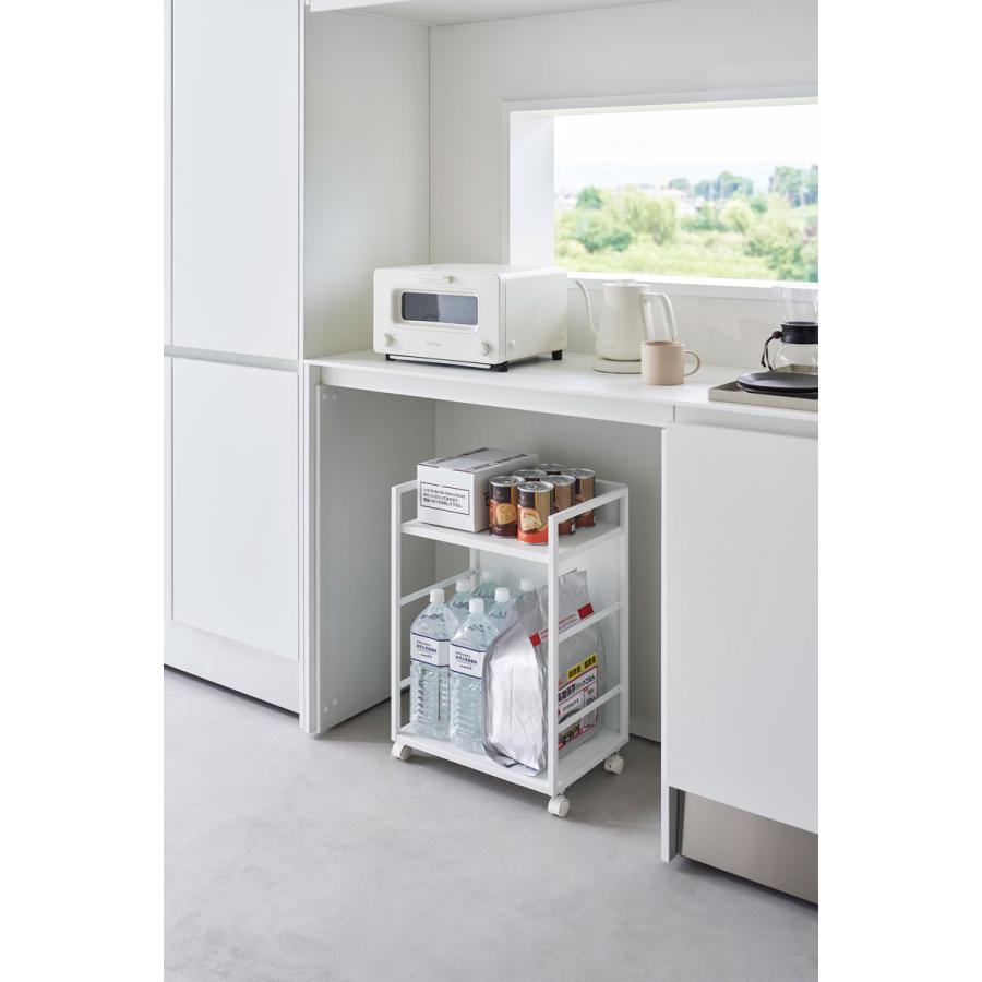 キャスター付きワゴン 山崎実業 正規品 tower タワー 目隠しワゴン キッチンワゴン  ホワイト | tower | 03