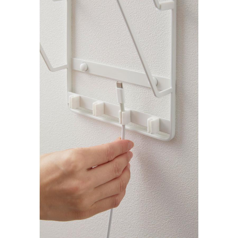 充電スタンド 山崎実業 正規品 tower タワー 石こうボード壁対応ウォールタブレットホルダー 4段 充電ステーション  ホワイト | tower | 07