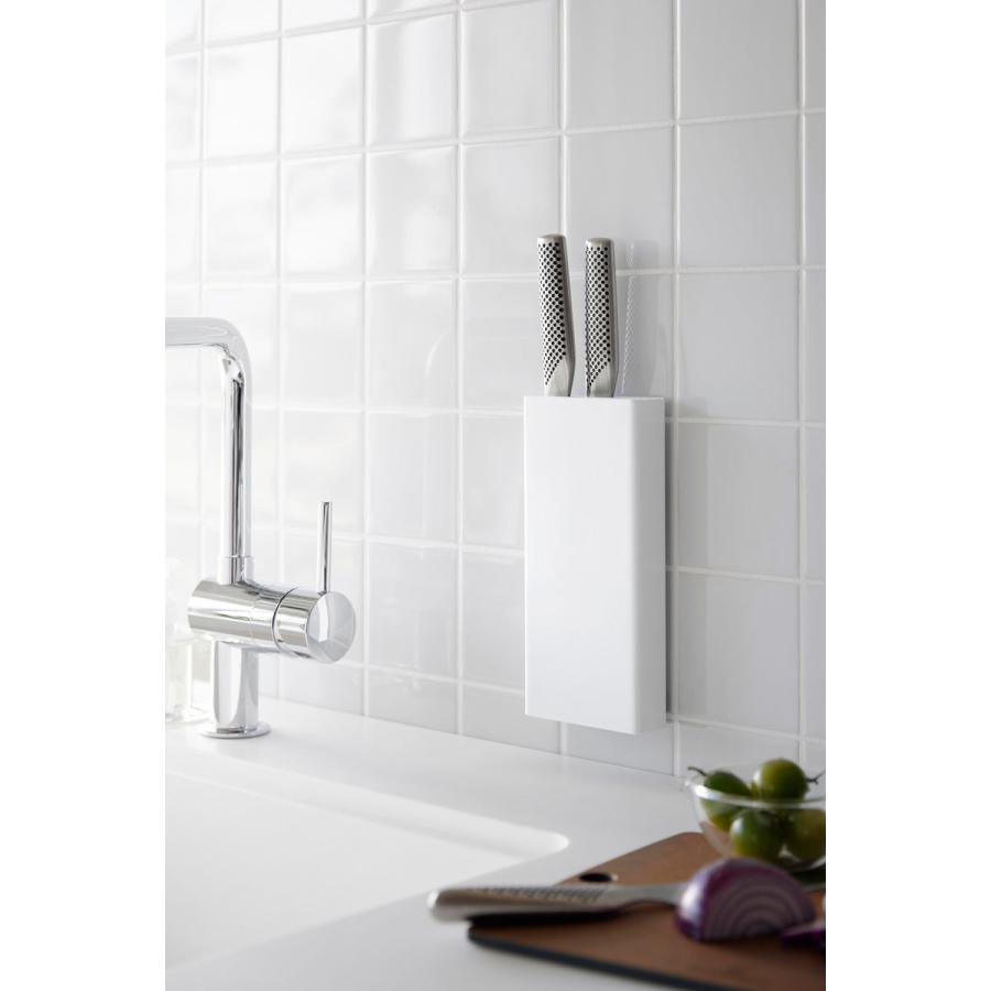 包丁スタンド 山崎実業 正規品 tower タワー フィルムフック包丁ホルダー 包丁ケース 包丁差し 収納ケース  ホワイト | tower | 06