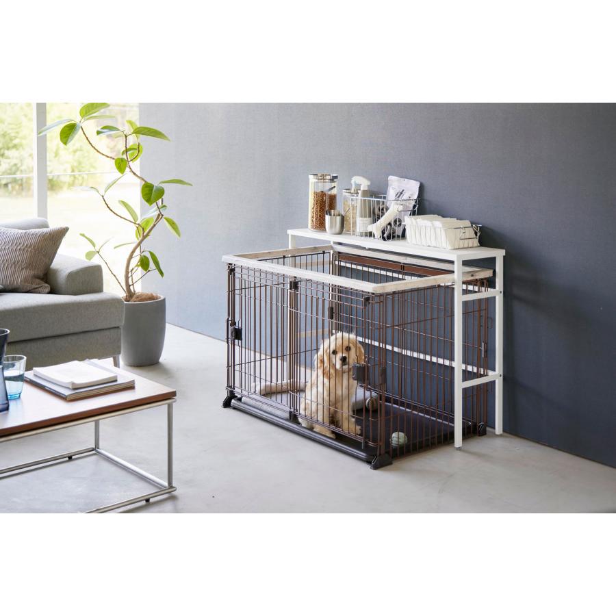 ペットケージ用収納 山崎実業 正規品 nooks ヌークス 伸縮ペットケージ上ラック ペットケージ上ラック 犬ゲージ上ラック  ホワイト | 山崎実業 | 02