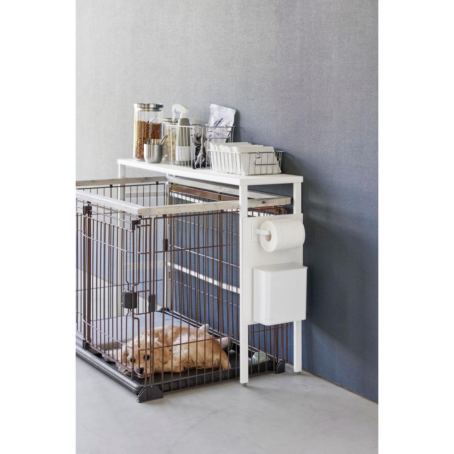 ペットケージ用収納 山崎実業 正規品 nooks ヌークス 伸縮ペットケージ上ラック ペットケージ上ラック 犬ゲージ上ラック  ホワイト | 山崎実業 | 05