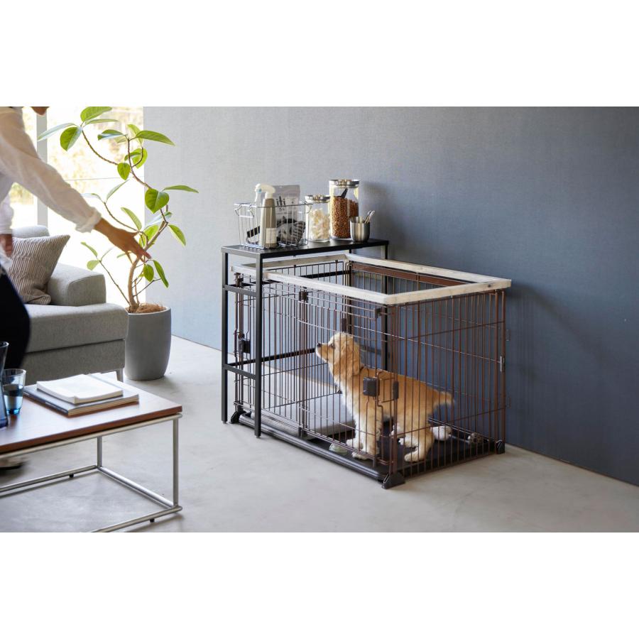 ペットケージ用収納 山崎実業 正規品 nooks ヌークス 伸縮ペットケージ上ラック ペットケージ上ラック 犬ゲージ上ラック  ブラック | 山崎実業 | 04