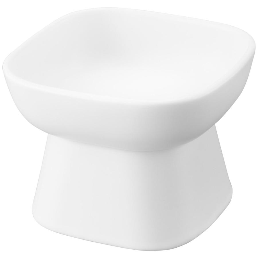ペットフードボウル 山崎実業 正規品 nooks ヌークス 食べやすい高さ陶器ペットフードボウル ペット用品  ホワイト | 山崎実業 | 01