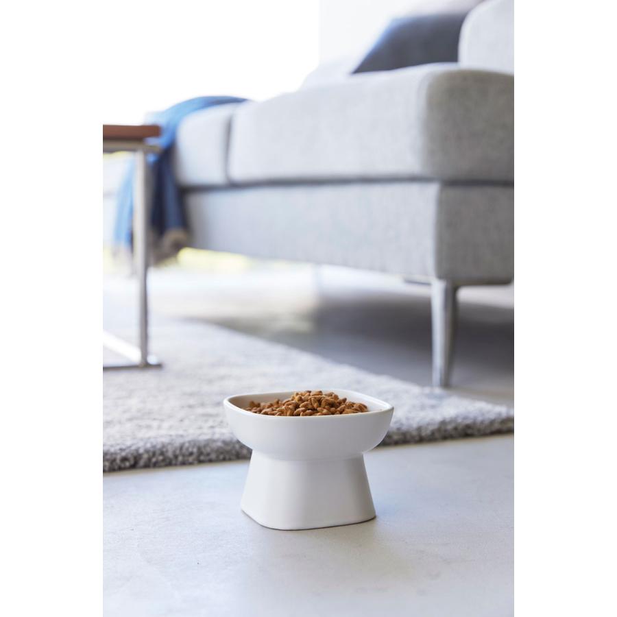 ペットフードボウル 山崎実業 正規品 nooks ヌークス 食べやすい高さ陶器ペットフードボウル ペット用品  ホワイト | 山崎実業 | 03