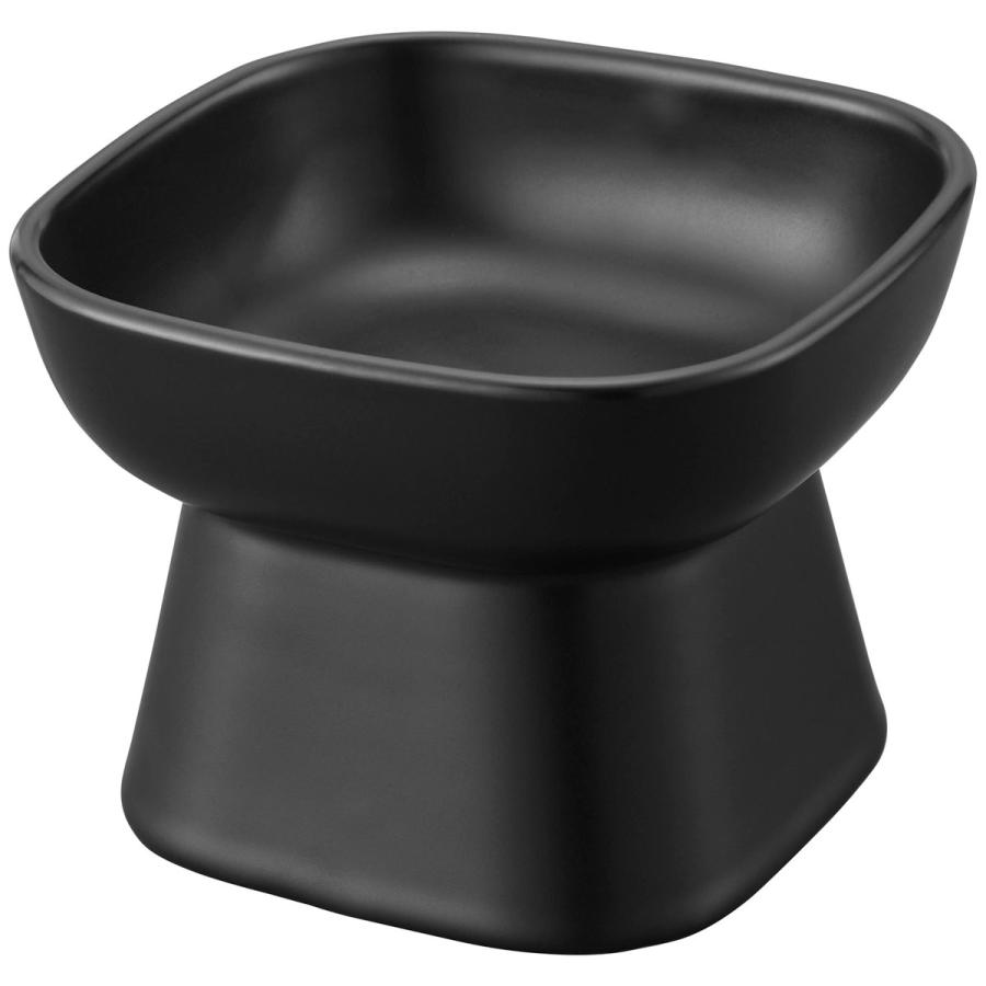 ペットフードボウル 山崎実業 正規品 nooks ヌークス 食べやすい高さ陶器ペットフードボウル ペット用品  ブラック | 山崎実業 | 01