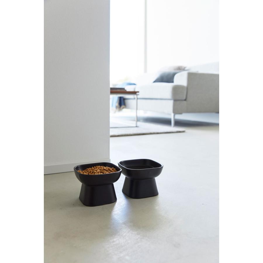 ペットフードボウル 山崎実業 正規品 nooks ヌークス 食べやすい高さ陶器ペットフードボウル ペット用品  ブラック | 山崎実業 | 05
