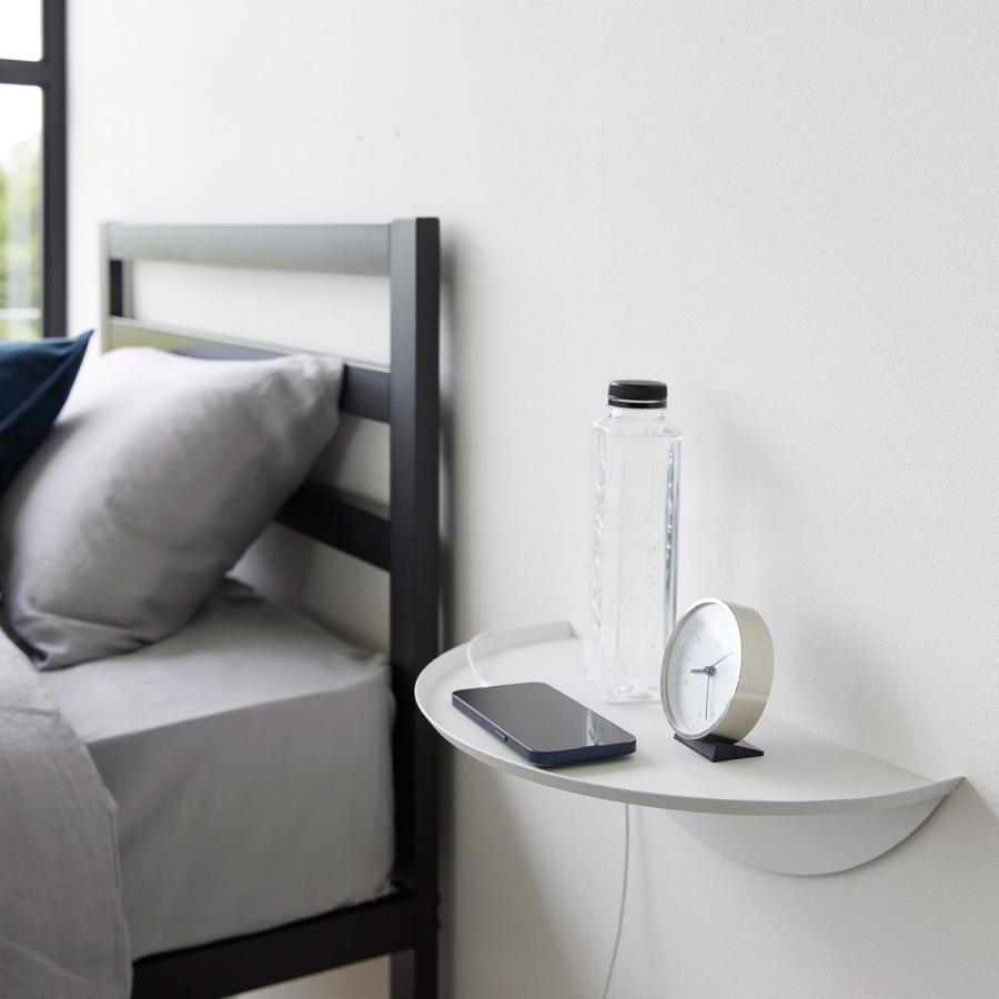 サイドテーブル 山崎実業 正規品 tower タワー ウォールサイドテーブル 石こうボード壁対応 コーヒーテーブル ナイトテーブル  ホワイト | tower