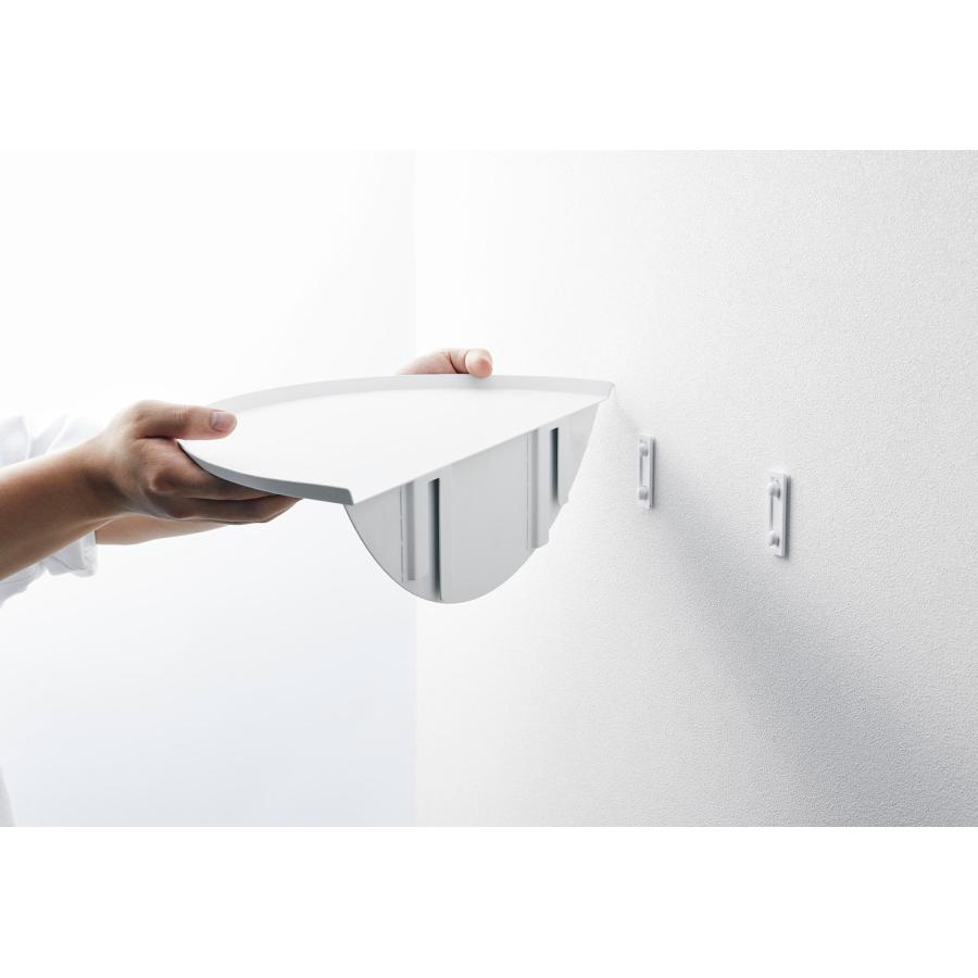 サイドテーブル 山崎実業 正規品 tower タワー ウォールサイドテーブル 石こうボード壁対応 コーヒーテーブル ナイトテーブル  ホワイト | tower | 07